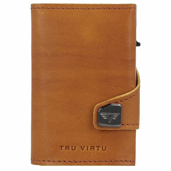 Tru Virtu Click & Slide Natural Etui na karty kredytowe Skórzany 7 cm brown-yell-silver