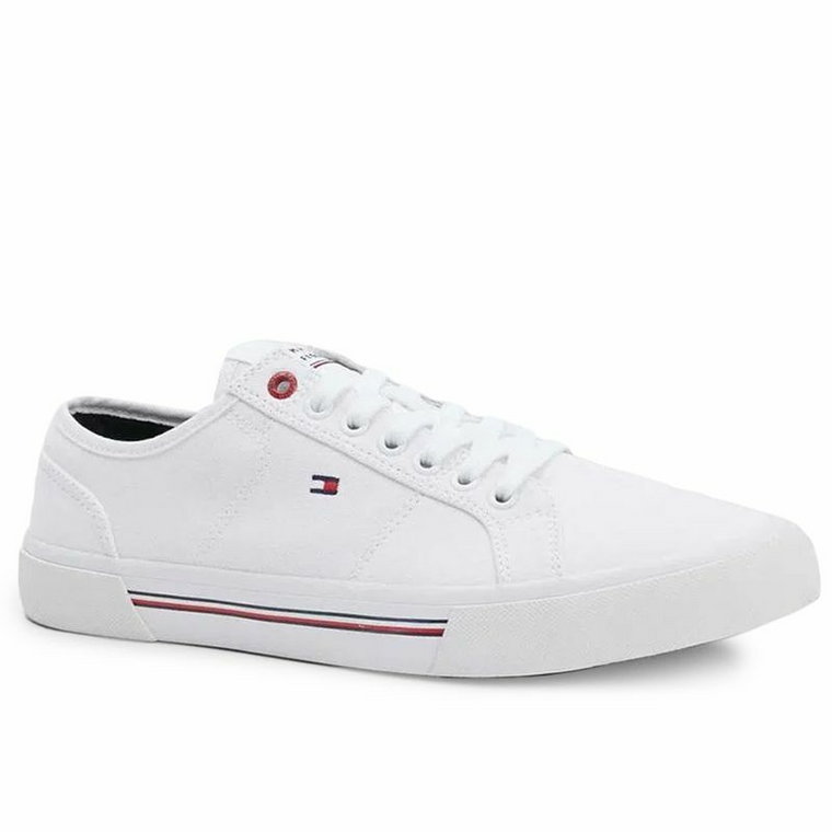 Buty Tommy Hilfiger Core Corporate Vulc Canvas FM0FM04560-YBS - białe