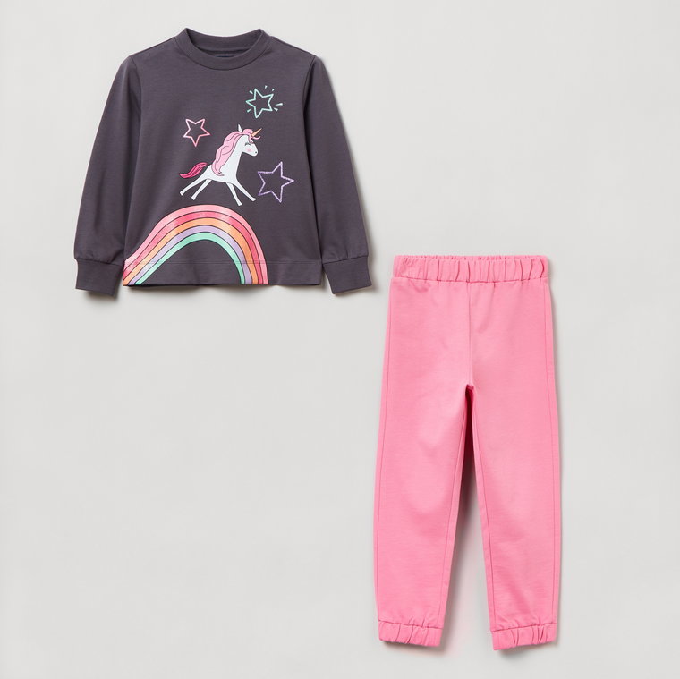 Komplet (bluza + spodnie) dla dzieci OVS Jogging W/Pr Prism Pink 1822304 128 cm Różowy (8056781591598). Komplety dziewczęce
