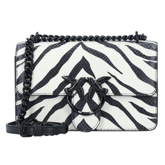 PINKO Love One Torba na ramię Skórzany 21 cm bianco-nero-block color