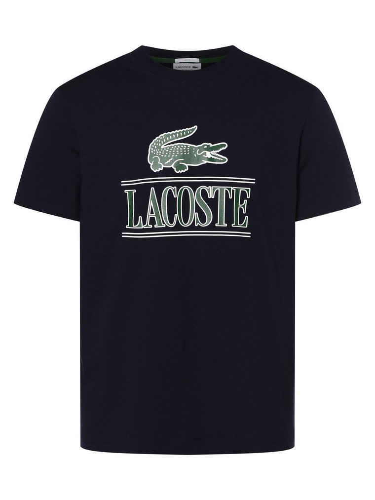 Lacoste - T-shirt z nadrukiem z logo, niebieski