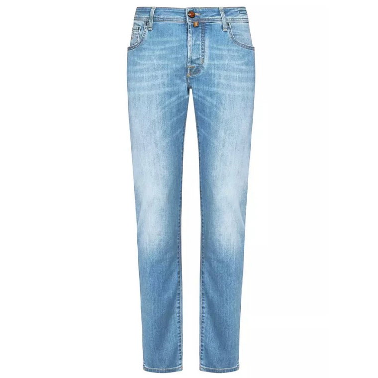 Faded Blue Stretch Jeans, Made in Italy Jacob Cohën