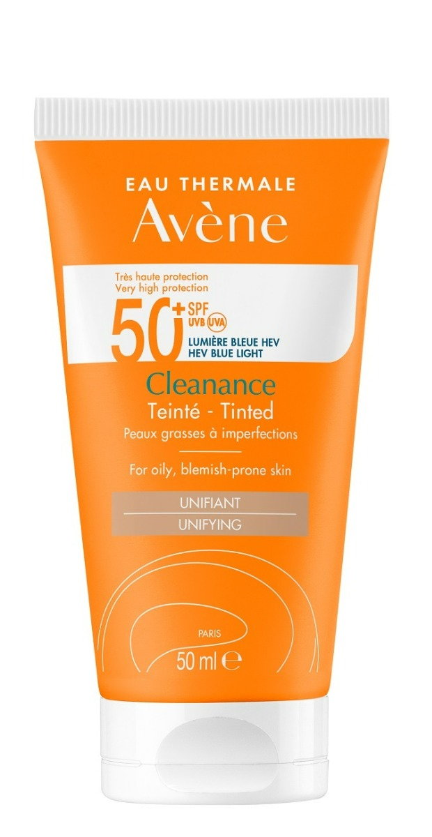 Avene Sun - Bardzo wysoka ochrona przeciwsłoneczna Cleanance koloryzujący SPF50+ 50ml