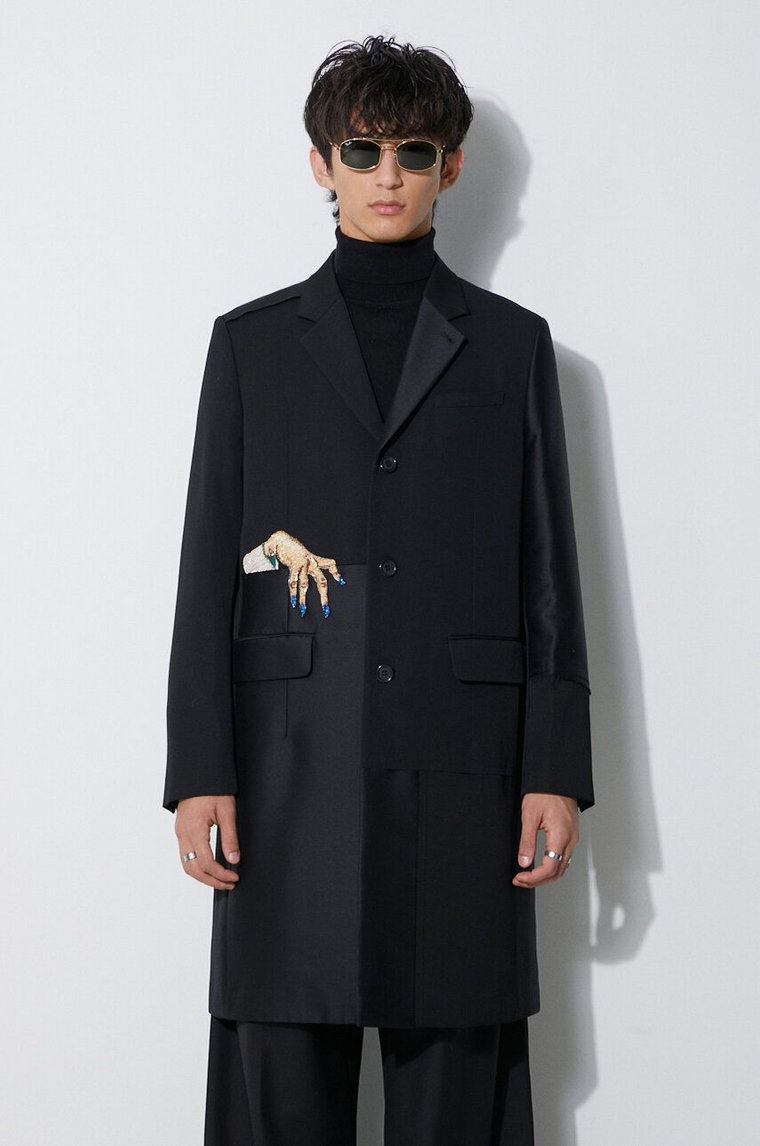 Undercover płaszcz z domieszką wełny Coat kolor czarny przejściowy UC2C4314