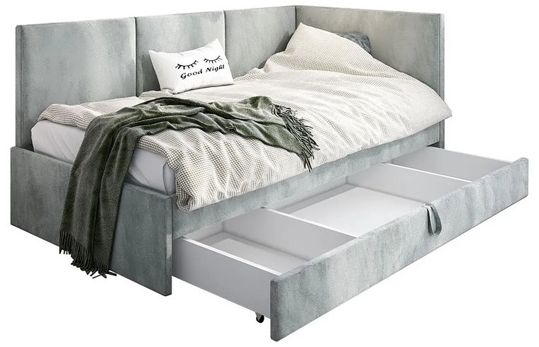 Popielate łóżko dziecięce z pojemnikiem Sorento 7X - 3 rozmiary