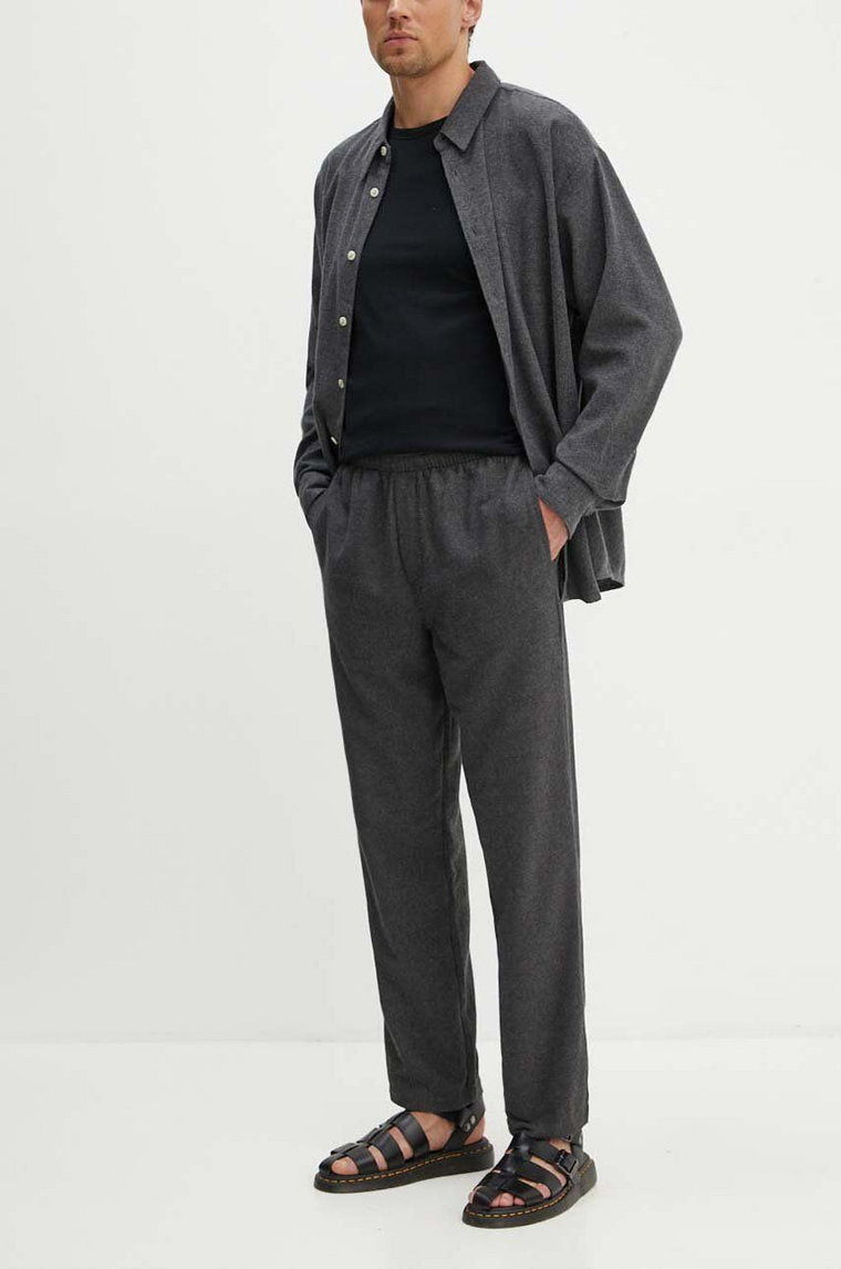 American Vintage spodnie męskie kolor szary proste MDAK10BH24