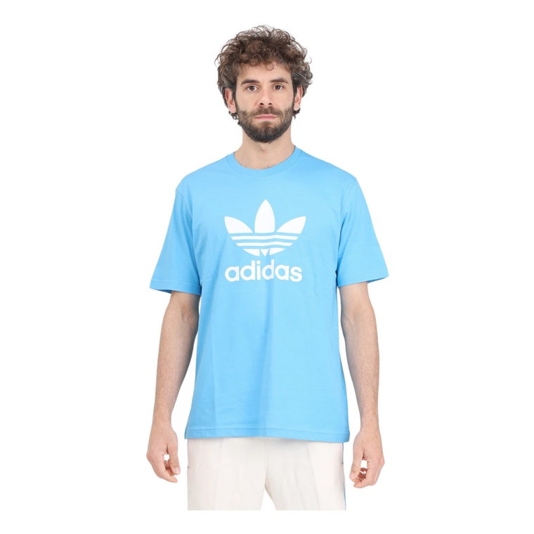 Niebieska i biała koszulka Adicolor Trefoil Adidas Originals