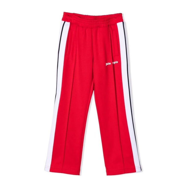 Czerwone bawełniane spodnie treningowe Palm Angels