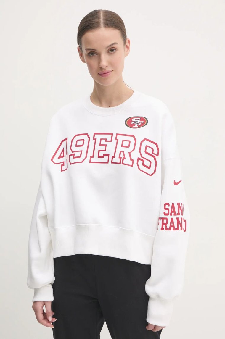 Nike bluza San Francisco 49ers damska kolor biały z nadrukiem 01D7-11QR-73-AZ1