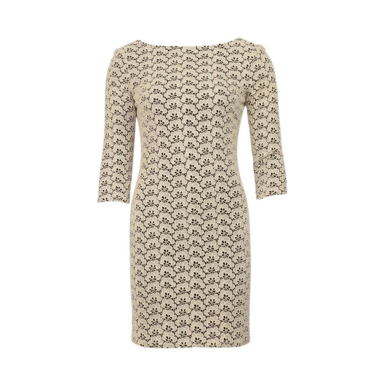 Diane Von Furstenberg Sarita Acorn Lace Dress in Brown Cotton Diane Von Furstenberg