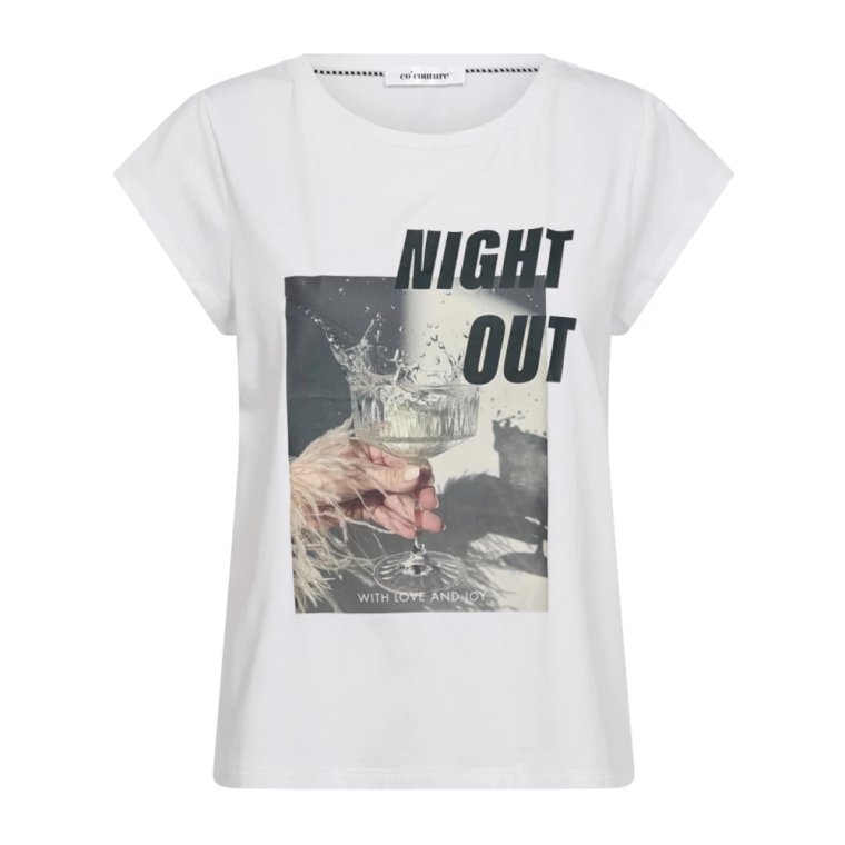 Graficzny Tee Nightcc Out Top Biały Co'Couture