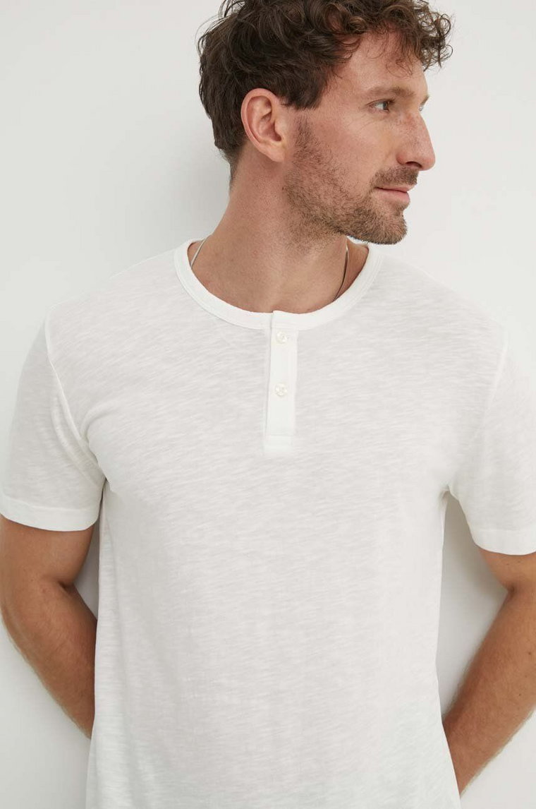 Marc O'Polo t-shirt bawełniany męski kolor biały gładki 436217651236