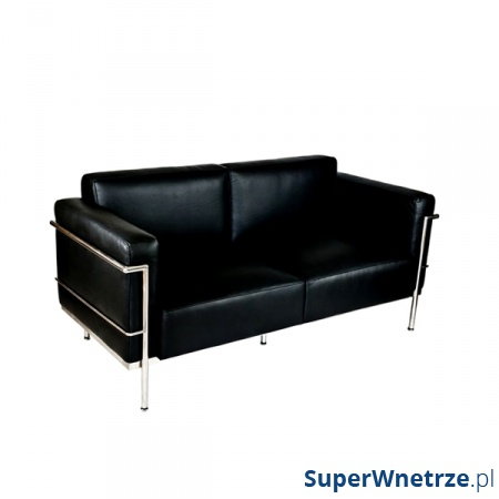 Sofa 2-osobowa Soft GC czarna skóra kod: 5902385705912