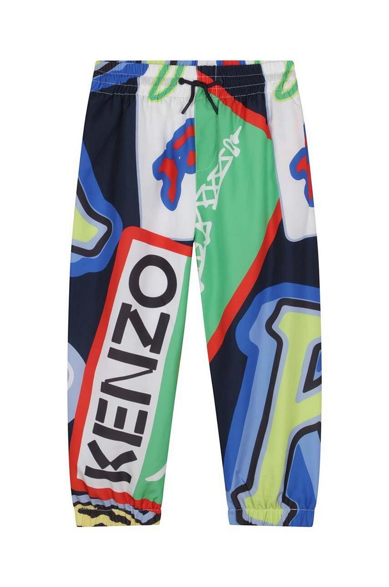 Kenzo Kids spodnie dresowe dziecięce kolor granatowy wzorzyste