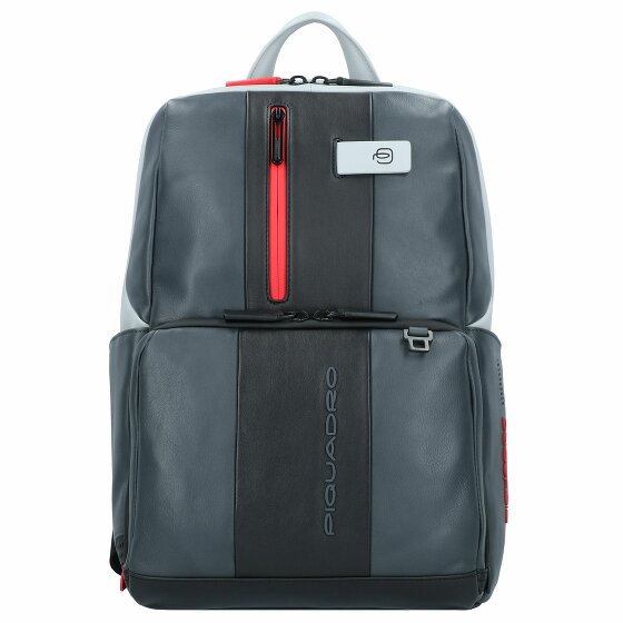Piquadro Skórzany plecak Urban RFID 39 cm z przegrodą na laptopa grey black