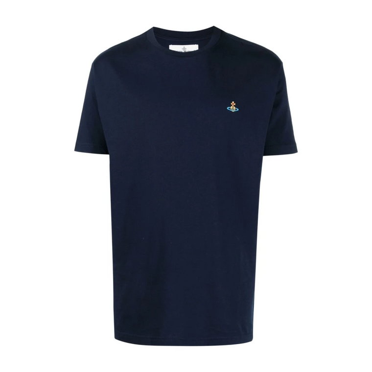 Niebieskie koszulki i pola z logo Orb Vivienne Westwood