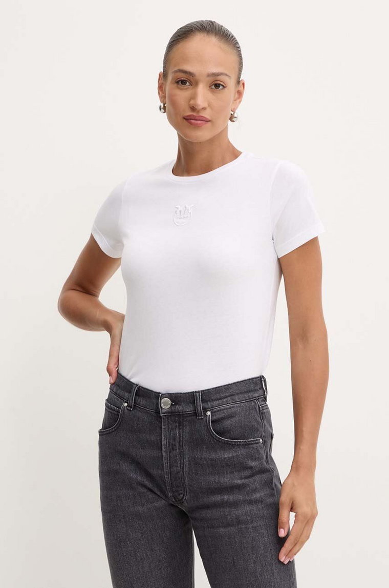 Pinko t-shirt bawełniany damski kolor biały 100355 A227