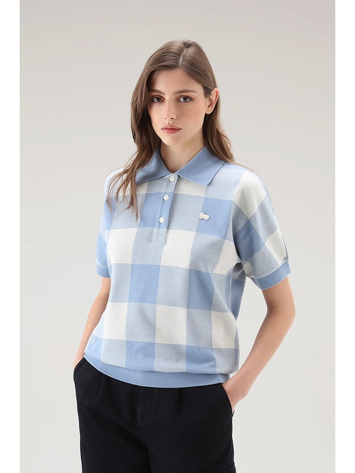 Woolrich Koszulka polo "American" w kolorze błękitno-kremowym