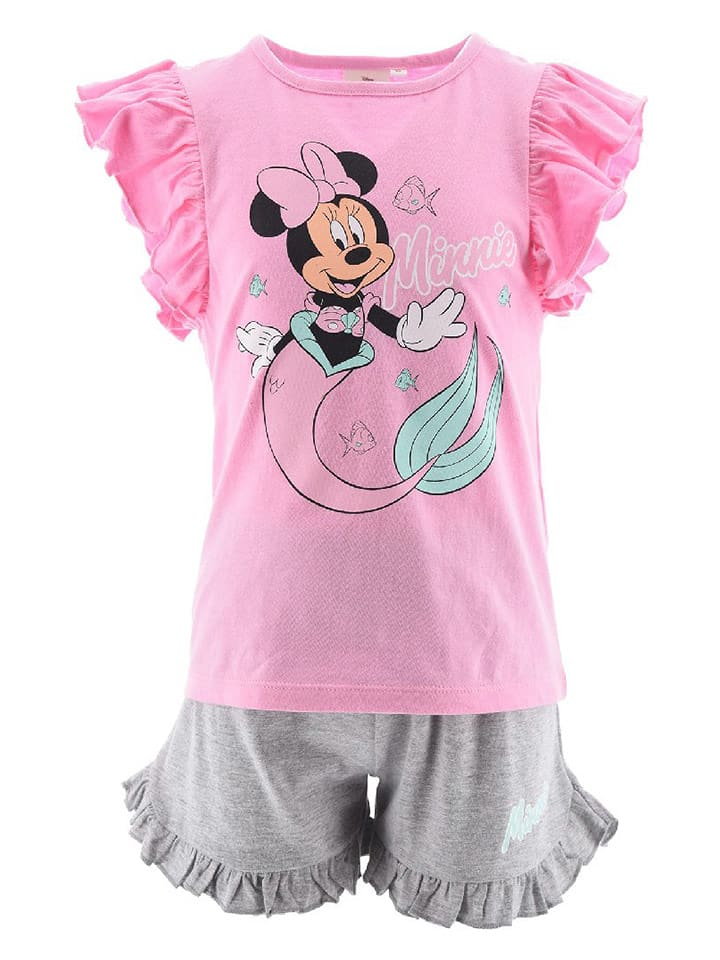MINNIE MOUSE Piżama "Minnie" w kolorze szaro-różowym