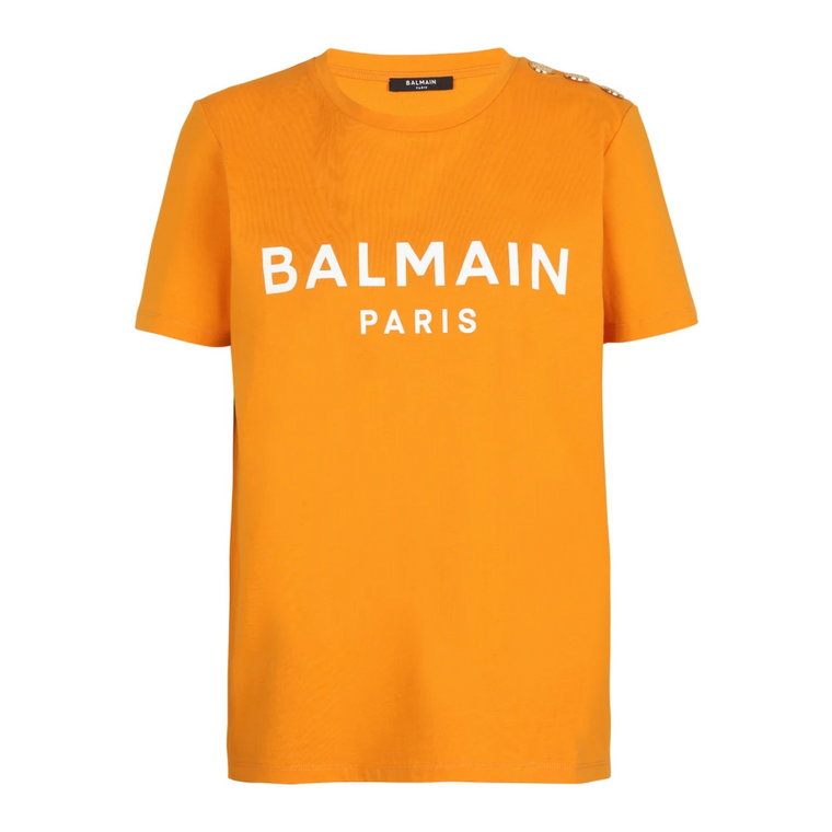 Eco-responsible cotton T-shirt with logo print Balmain