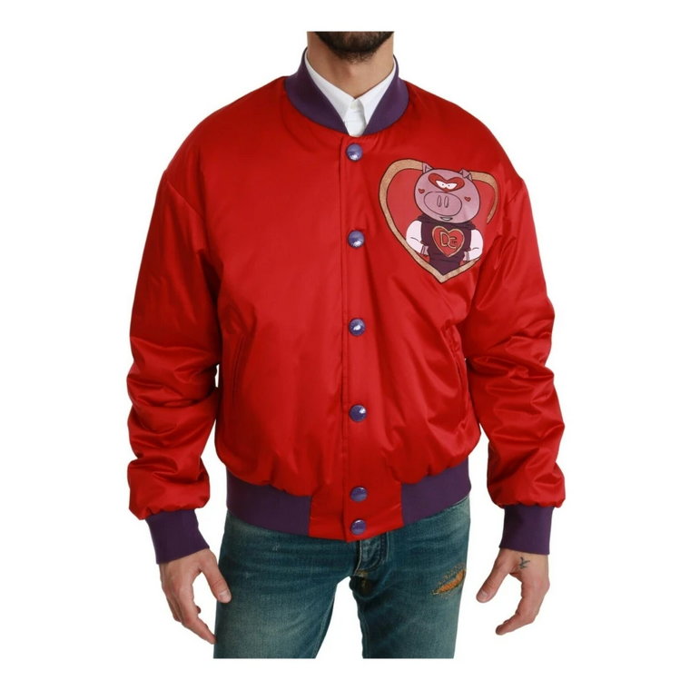 Red Year OF THE PIG Bomber Jacket Dolce & Gabbana