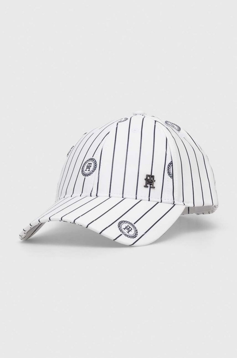 Tommy Hilfiger czapka z daszkiem kolor biały wzorzysta AM0AM12247