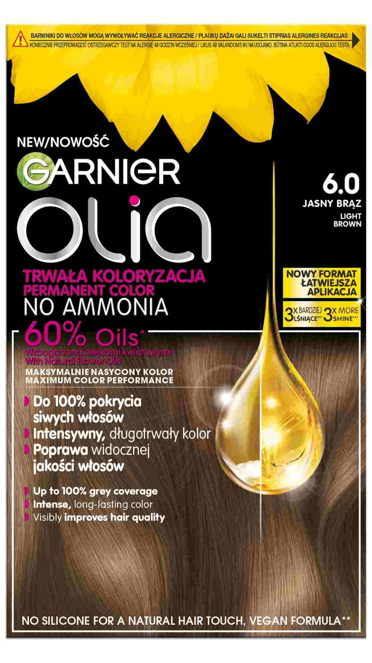 Garnier Olia Farba do włosów 6.0 Light Brown