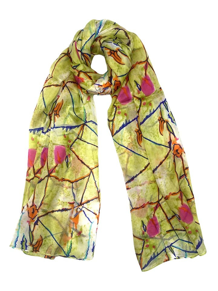 Made in Silk Jedwabny szal ze wzorem - 180 x 90 cm
