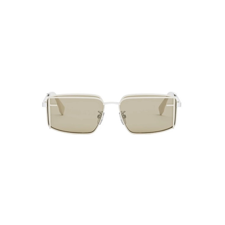 Białe okulary przeciwsłoneczne w klasycznym stylu Fendi