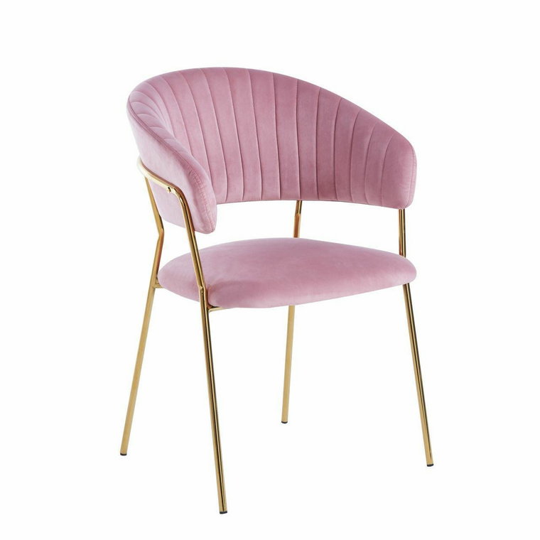 Krzesło Glamour velvet różowe/ złote