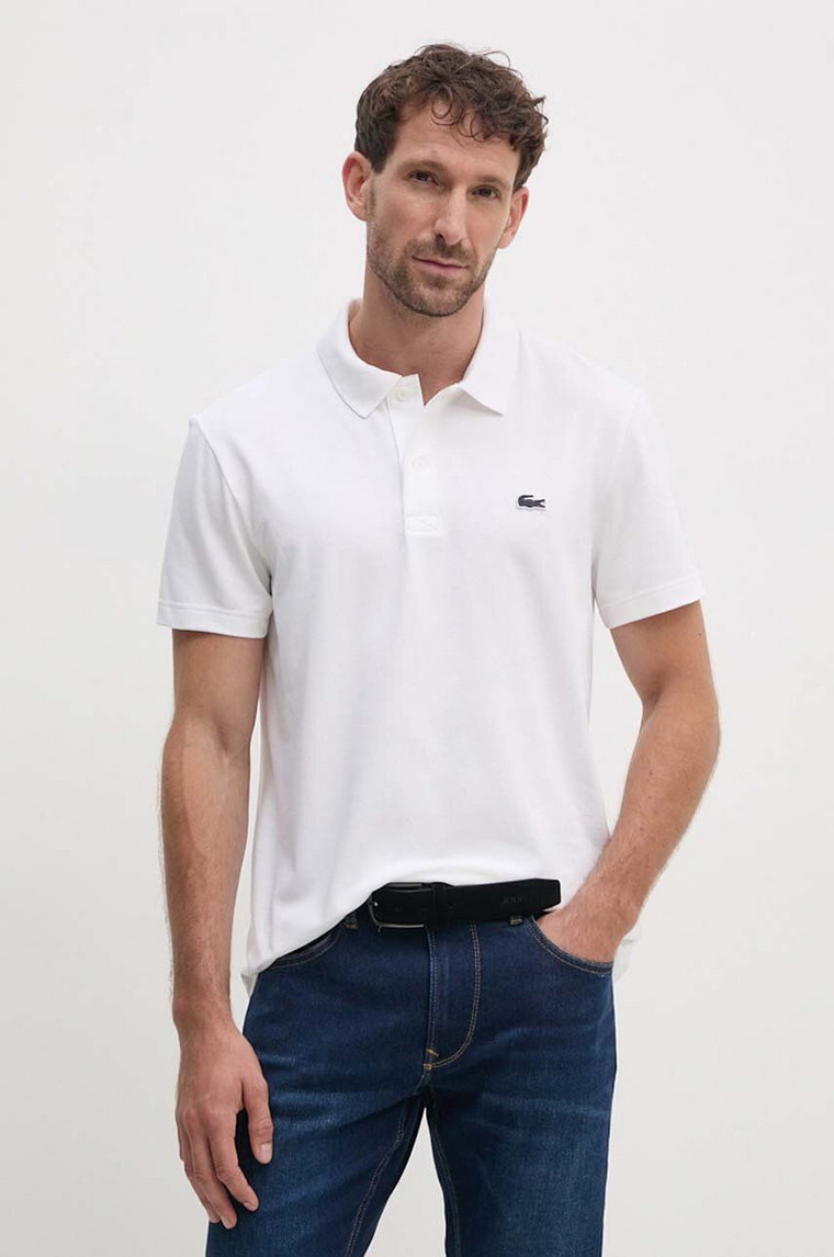 Lacoste polo męski kolor beżowy gładki DH5522