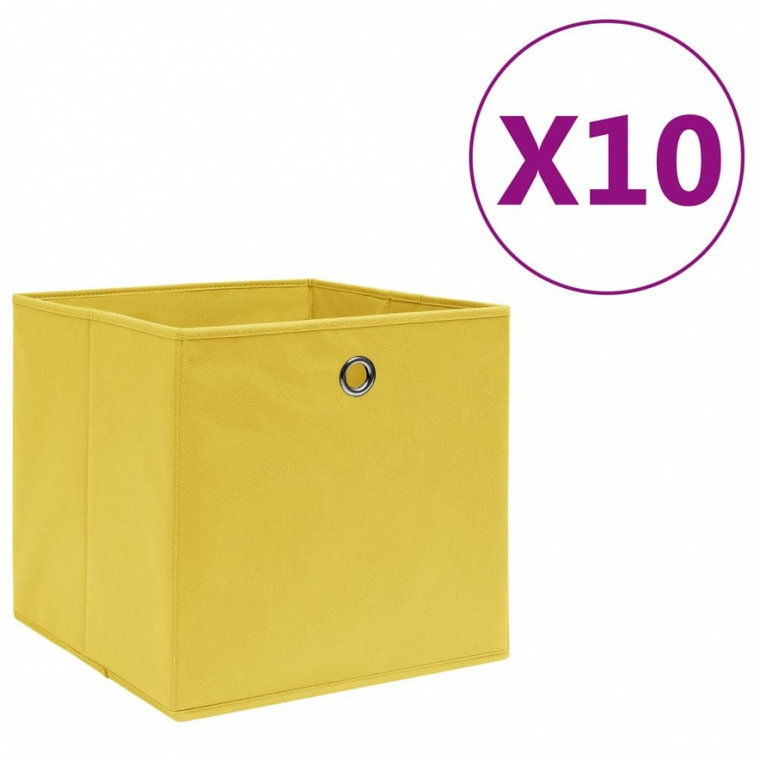 Pudełka z włókniny, 10 szt., 28x28x28 cm, żółte kod: V-325225