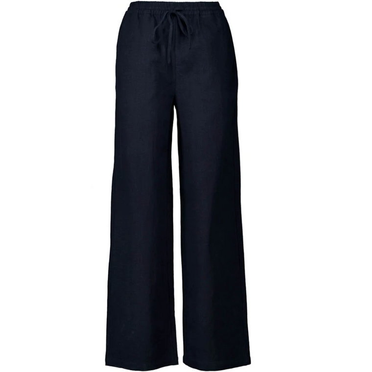 Niebieskie lniane spodnie Loise dla kobiet Co'Couture