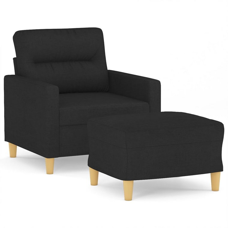 Fotel z podnóżkiem 78x77x80 cm, czarny