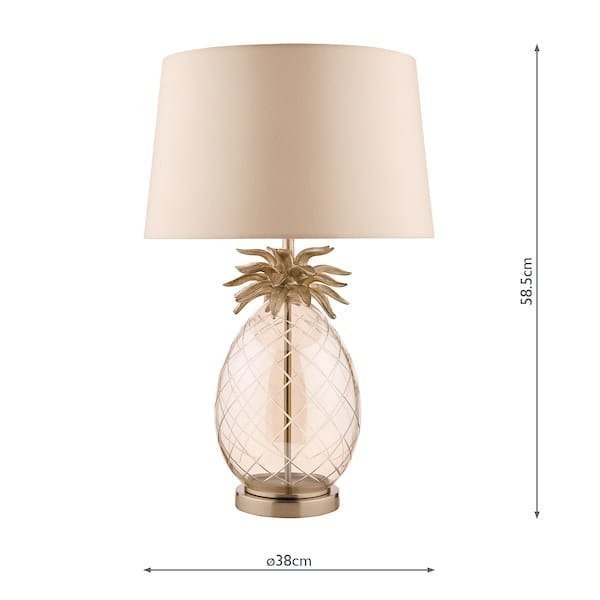 Laura Ashley Ananas Duża Lampa Stołowa Szkło Szampańskie Z Kloszem