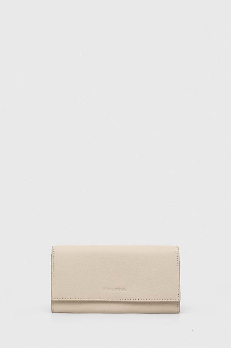 Marc O'Polo portfel skórzany damski kolor beżowy