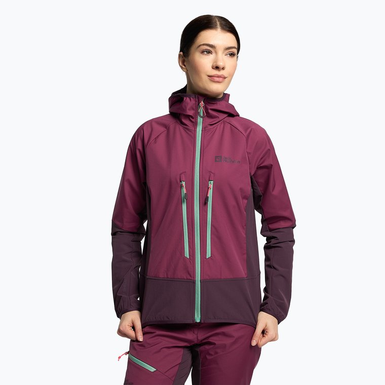 Kurtka softshell damska Jack Wolfskin Alpspitze Hoody wild berry