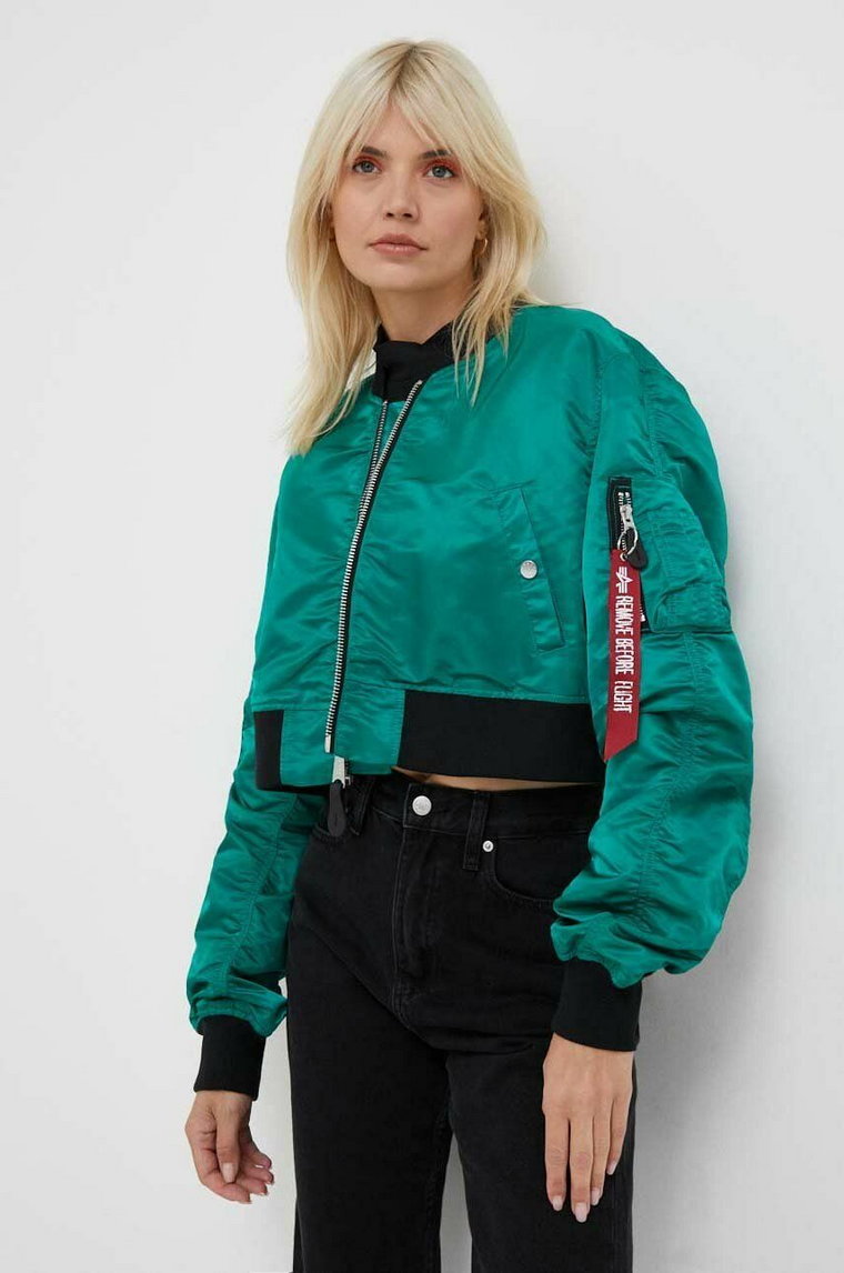 Alpha Industries kurtka MA-1 BOXY WMN damska kolor zielony przejściowa