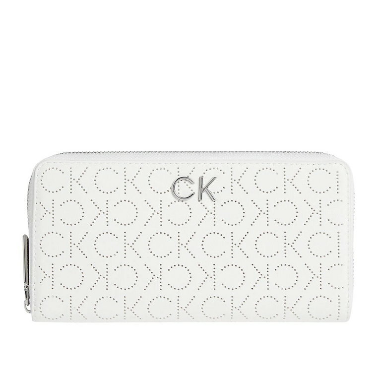 Portfel z pełnym zamkiem błyskawicznym i monogramem K60K609485-Yaf Calvin Klein