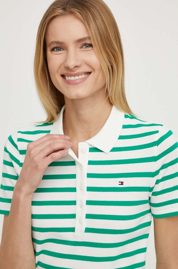 Tommy Hilfiger polo damski kolor zielony