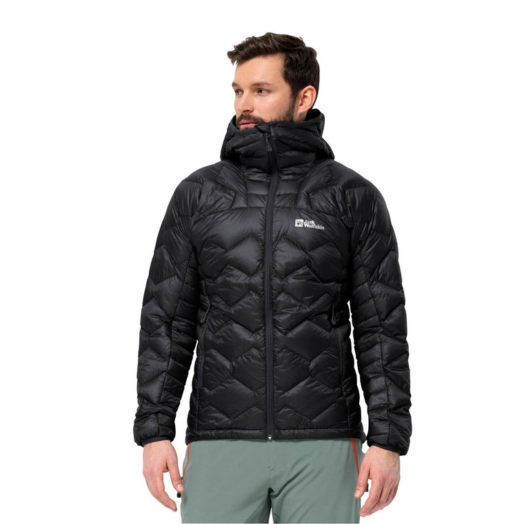 Męska kurtka puchowa w góry Jack Wolfskin ALPSPITZE DOWN HOODY M black - XXL