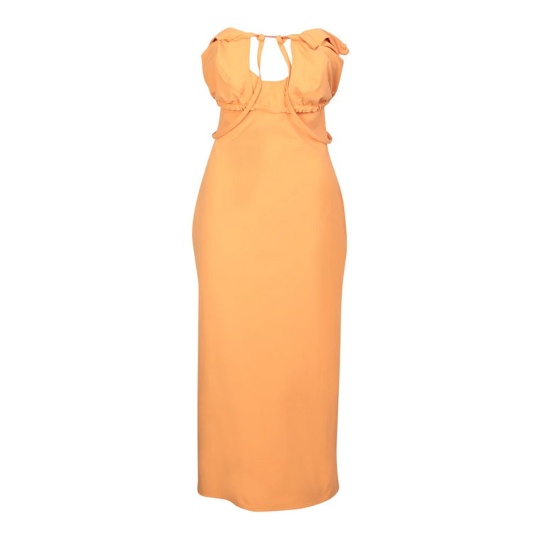 Minimalistyczna Pomarańczowa Sukienka Jacquemus
