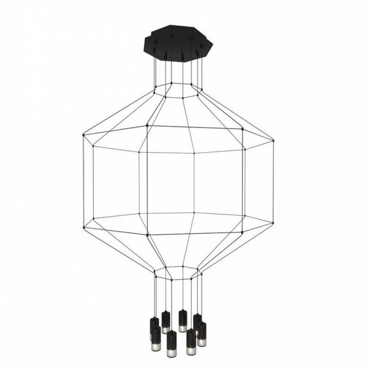 Lampa wisząca linea-8 czarna 80 cm kod: XT080-8P