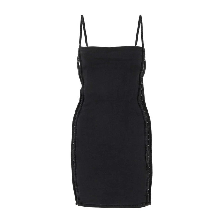 Czarna rozciągliwa mini sukienka z denimu Y/Project