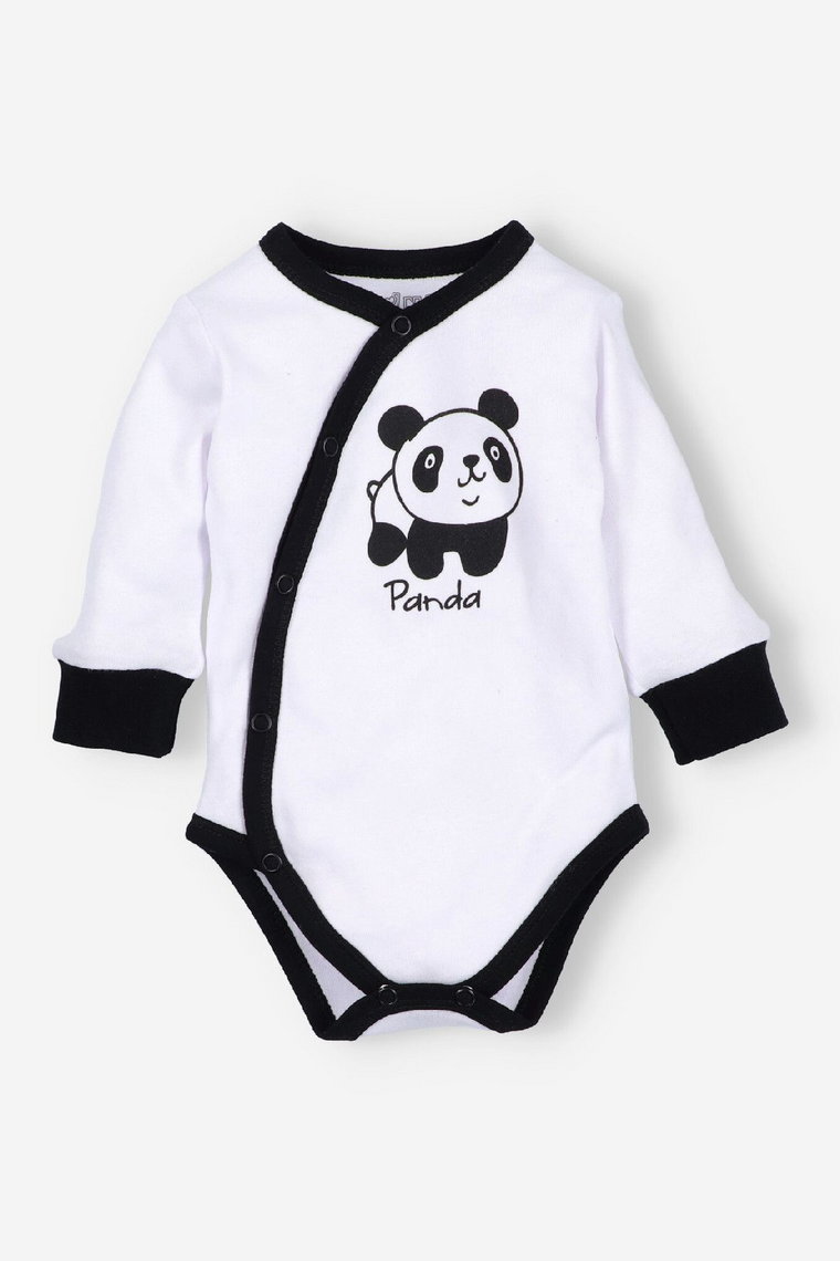 Body niemowlęce z bawełny organicznej dla chłopca - panda