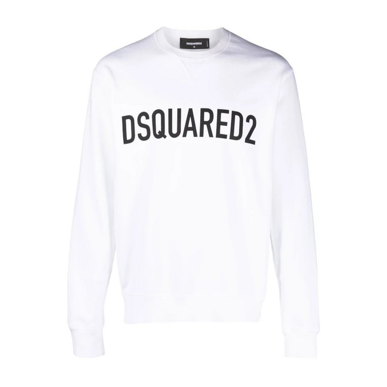Biały Bawełniany Sweter dla Mężczyzn Dsquared2