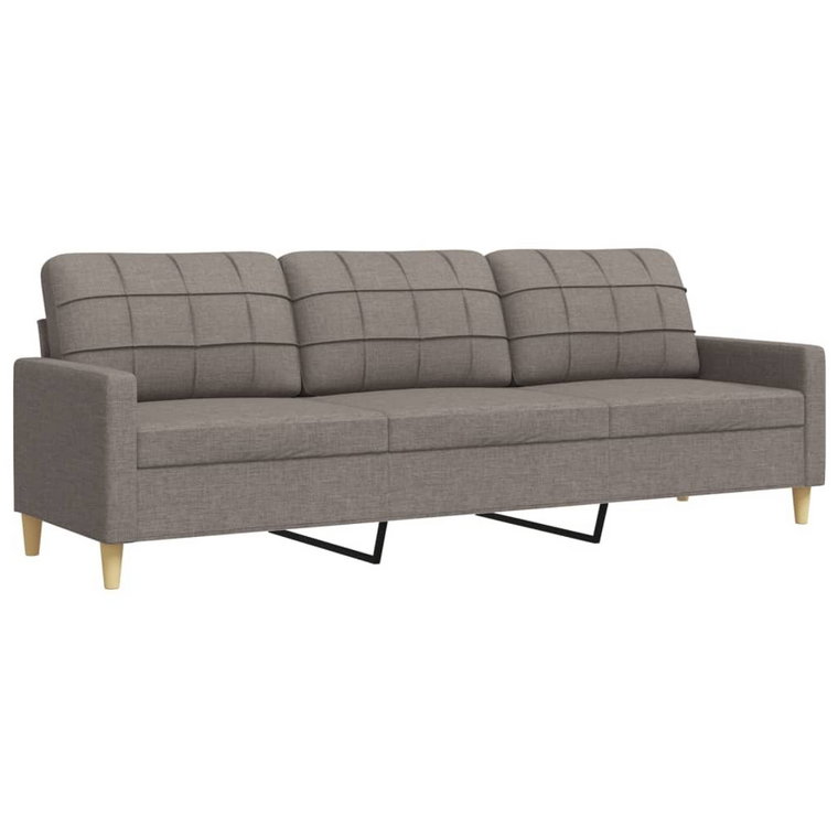 vidaXL Sofa 3-osobowa, kolor taupe, 210 cm, tapicerowana tkaniną