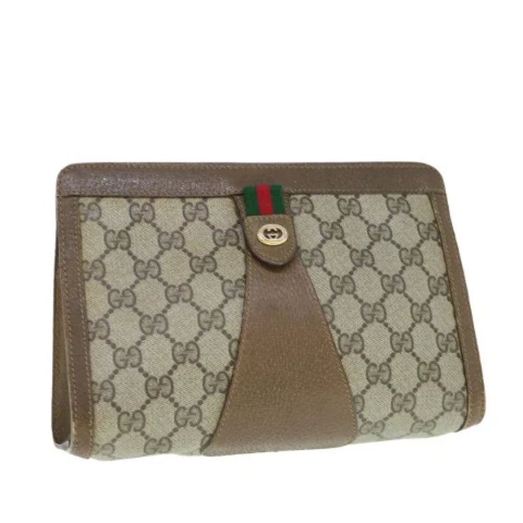 Pre-owned Canvas clutches Gucci Vintage