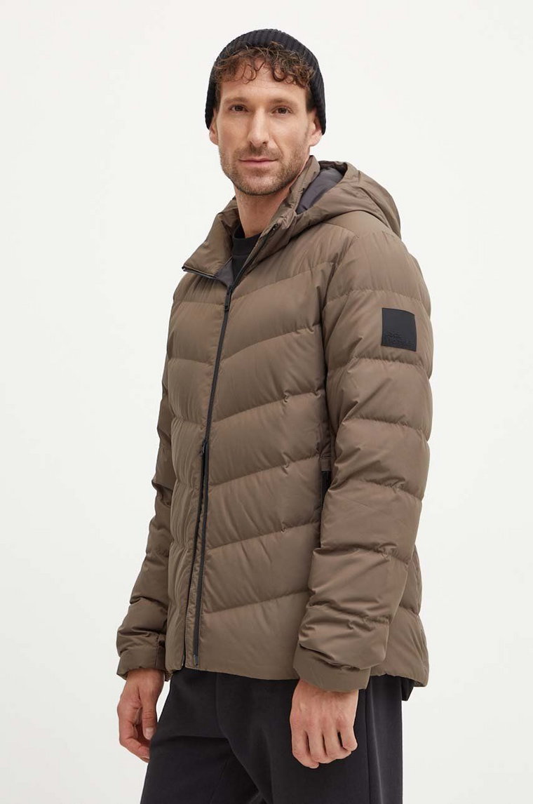 Jack Wolfskin kurtka puchowa Colonius męska kolor brązowy zimowa 1207431