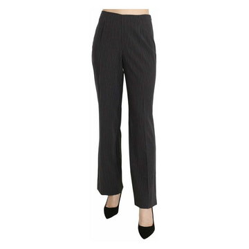 Bencivenga, Striped Cotton Sretch Dress Trousers Pants Czarny, female,